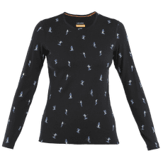 Koszulka z długim rękawem Icebreaker Merino 200 Oasis LS Crewe Ski Day Women BLACK/AOP