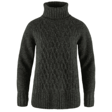 Sweter Fjällräven Övik Cable Knit Roller Neck Women Dark Grey 030