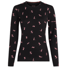 Koszulka z długim rękawem Icebreaker Merino 200 Oasis LS Crewe Ski Day Women BLACK/ACID PINK/AOP