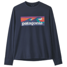 Koszulka z długim rękawem Patagonia Long-Sleeved Cap Silkweight T-Shirt Kids Boardshort Logo: New Navy