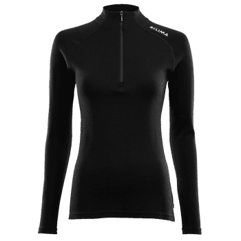 Koszulka z długim rękawem Aclima WarmWool Mock Neck Shirt Women Jet Black
