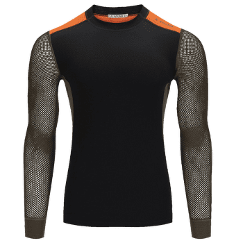 Koszulka z długim rękawem Aclima WoolNet Hiking Crew Neck shirt Men Jet Black/Tarmac/Gold Flame