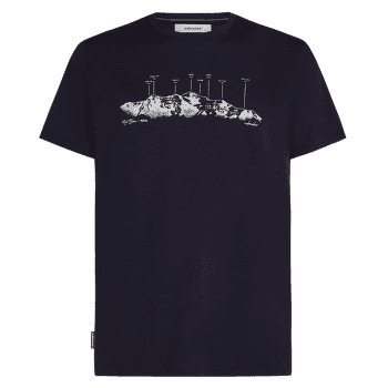 Koszulka z krótkim rękawem Icebreaker Merino 150 Tech Lite SS Tee The Peaks Men Midnight Navy