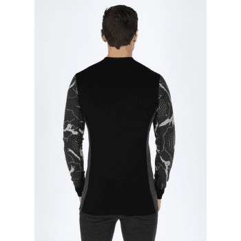 Koszulka z długim rękawem Aclima Lars Monsen Femunden crewneck Men Jet Black/Marengo/Femunden Dark
