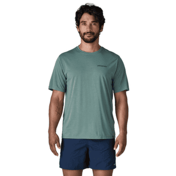 Koszulka z krótkim rękawem Patagonia Cap Cool Daily Shirt  - Boardshort Logo Men Blue Sage - Light Blue Sage X-Dye