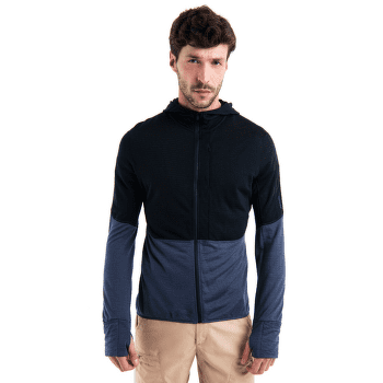 Bluza Icebreaker Merino 200 Realfleece™ Descender LS  Zip Hoodie Men BLACK/GRAPHITE/CB