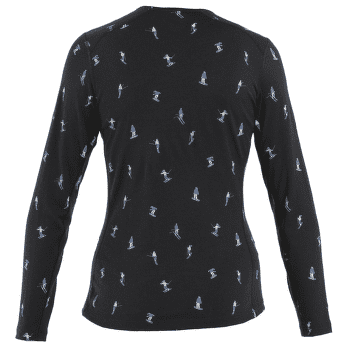 Koszulka z długim rękawem Icebreaker Merino 200 Oasis LS Crewe Ski Day Women BLACK/AOP
