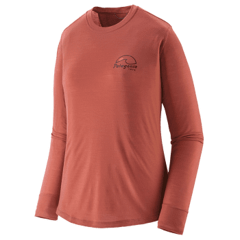 Koszulka z długim rękawem Patagonia Long-Sleeved Cap Cool Merino Blend Graphic Shirt Women Imagine Moon: Potters Red