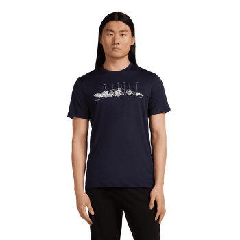 Koszulka z krótkim rękawem Icebreaker Merino 150 Tech Lite SS Tee The Peaks Men Midnight Navy