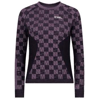 Koszulka z długim rękawem Mons Royale Ascender Merino Seamless Long Sleeve Women Mauve / Black