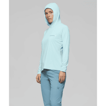 Koszulka z długim rękawem Norrona femund tech Hood Women Aqua Haze