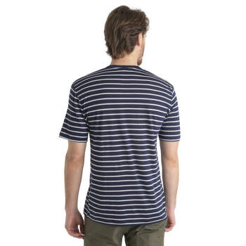 Koszulka z krótkim rękawem Icebreaker Merino Drayden SS Tee Stripe Men MIDNIGHT NAVY/SNOW/S