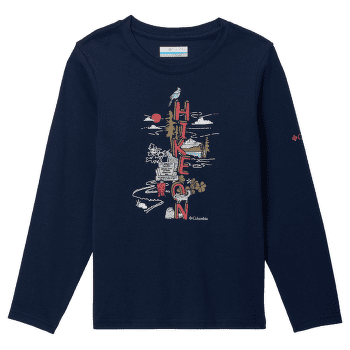 Koszulka z długim rękawem Columbia Dobson Pass™ Long Sleeve Graphic Tee Boys Collegiate Navy, Hike On 467