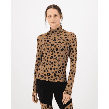 Koszulka z długim rękawem Mons Royale Cascade Merino Base Layer Mock Neck Long Sleeve Women Aoraki Lily Toffee