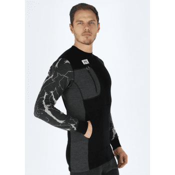 Koszulka z długim rękawem Aclima Lars Monsen Femunden crewneck Men Jet Black/Marengo/Femunden Dark
