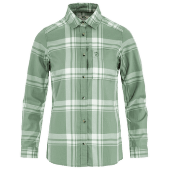 Koszula z długim rękawem Fjällräven ÖVIK LITE FLANNEL SHIRT WOMEN Misty Green-Eggshell