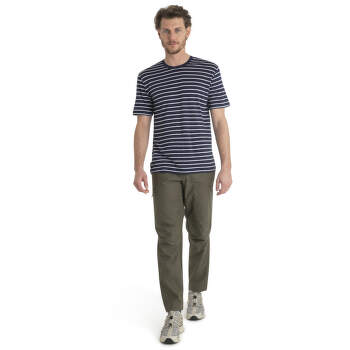 Koszulka z krótkim rękawem Icebreaker Merino Drayden SS Tee Stripe Men MIDNIGHT NAVY/SNOW/S