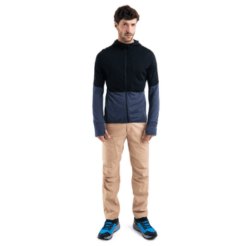 Bluza Icebreaker Merino 200 Realfleece™ Descender LS  Zip Hoodie Men BLACK/GRAPHITE/CB