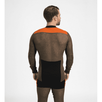 Koszulka z długim rękawem Aclima WoolNet Hiking Crew Neck shirt Men Jet Black/Tarmac/Gold Flame