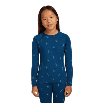 Koszulka z długim rękawem Icebreaker Merino 200 Oasis LS Crewe Snow Day Kids ATLANTIS/TOPAZ/AOP