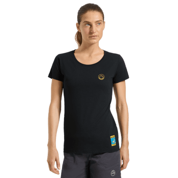 Koszulka z krótkim rękawem La Sportiva CLIMBING ON THE MOON T-Shirt Women Carbon/Giallo