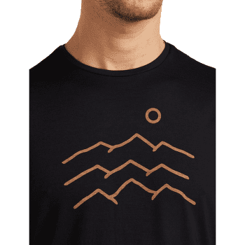 Koszulka z krótkim rękawem Icebreaker Merino Blend 125 Cool-Lite Sphere SS Tee Across the Peaks Men BLACK
