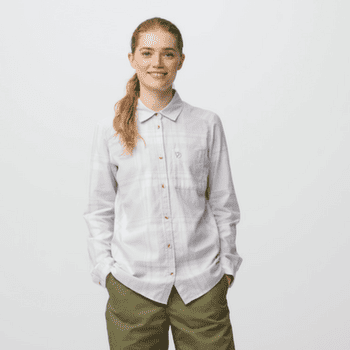 Koszula z długim rękawem Fjällräven ÖVIK LITE FLANNEL SHIRT WOMEN Misty Green-Eggshell