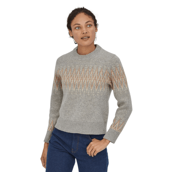 Sweter Patagonia Recycled Wool Crewneck Sweater Women Chevron Cable: Natural