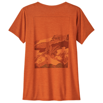 Koszulka z krótkim rękawem Patagonia Cap Cool Daily Graphic Shirt Lands Women Trailways: Redtail Rust X-Dye