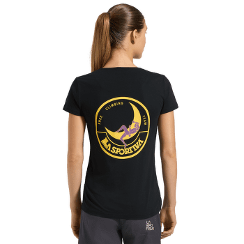 Koszulka z krótkim rękawem La Sportiva CLIMBING ON THE MOON T-Shirt Women Carbon/Giallo