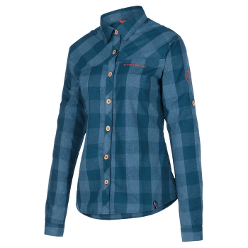 Koszula z długim rękawem La Sportiva ANDES LS SHIRT Women Storm Blue/Cherry Tomato