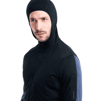 Bluza Icebreaker Merino 200 Realfleece™ Descender LS  Zip Hoodie Men BLACK/GRAPHITE/CB