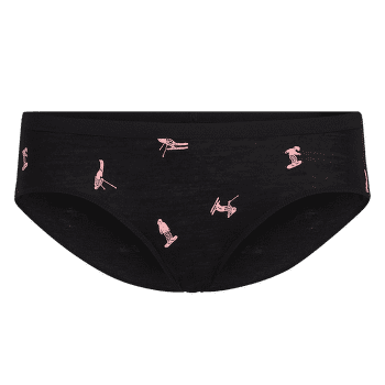 Majtki Icebreaker Merino 150 Siren Hipkini Snow Day Women BLACK/ACID PINK/AOP