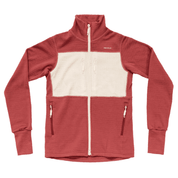 Bluza Devold Egga Grid Merino Jacket Women 753B  MARSALA/RAW WHITE