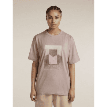 Koszulka z krótkim rękawem Icebreaker Merino 150 Tech Lite SS Relaxed Tee Mountain Shift Women PINK QUARTZ