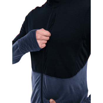 Bluza Icebreaker Merino 200 Realfleece™ Descender LS  Zip Hoodie Men BLACK/GRAPHITE/CB