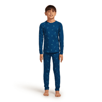 Koszulka z długim rękawem Icebreaker Merino 200 Oasis LS Crewe Snow Day Kids ATLANTIS/TOPAZ/AOP