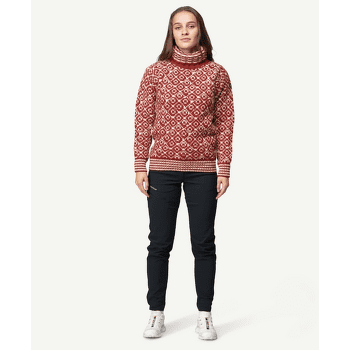 Sweter Devold Svalbard Sweater High Neck Men 207A HINDBERRY/OFFWHITE