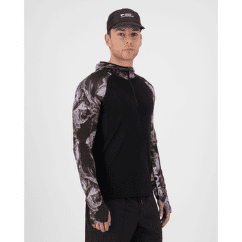 Koszulka z długim rękawem Mons Royale Temple Merino Long Sleeve Hood Men Rock Camo/Black