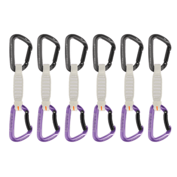 Expresy kompletne Mammut Workhorse Keylock 12 cm 6-Pack Quickdraws Straight Gate/Bent Gate Key Lock grey-alpine