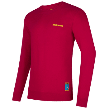 Koszulka z długim rękawem La Sportiva CLIMBING ON THE MOON Sweatshirt Men Fucsia/Giallo