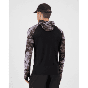 Koszulka z długim rękawem Mons Royale Temple Merino Long Sleeve Hood Men Rock Camo/Black
