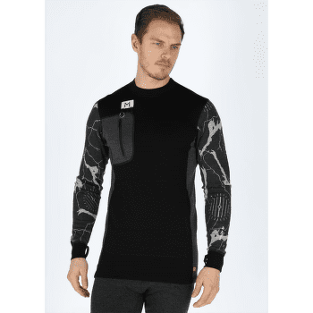Koszulka z długim rękawem Aclima Lars Monsen Femunden crewneck Men Jet Black/Marengo/Femunden Dark