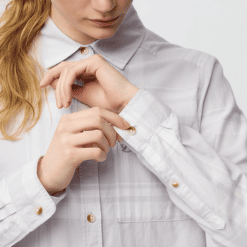 Koszula z długim rękawem Fjällräven ÖVIK LITE FLANNEL SHIRT WOMEN Misty Green-Eggshell