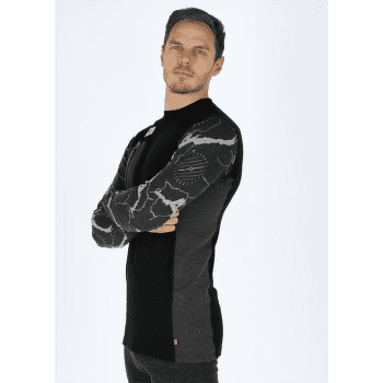 Koszulka z długim rękawem Aclima Lars Monsen Femunden crewneck Men Jet Black/Marengo/Femunden Dark