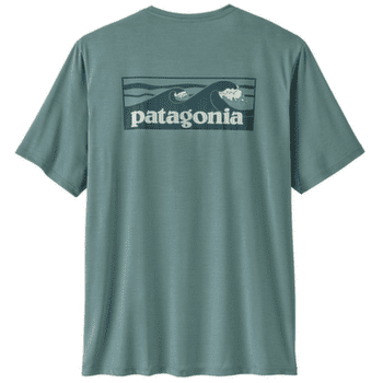 Koszulka z krótkim rękawem Patagonia Cap Cool Daily Shirt  - Boardshort Logo Men Blue Sage - Light Blue Sage X-Dye