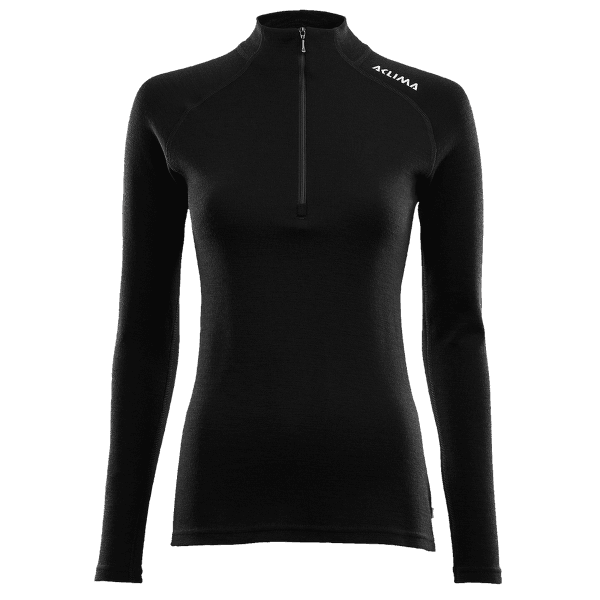 Koszulka z długim rękawem Aclima WarmWool Mock Neck Shirt Women Jet Black