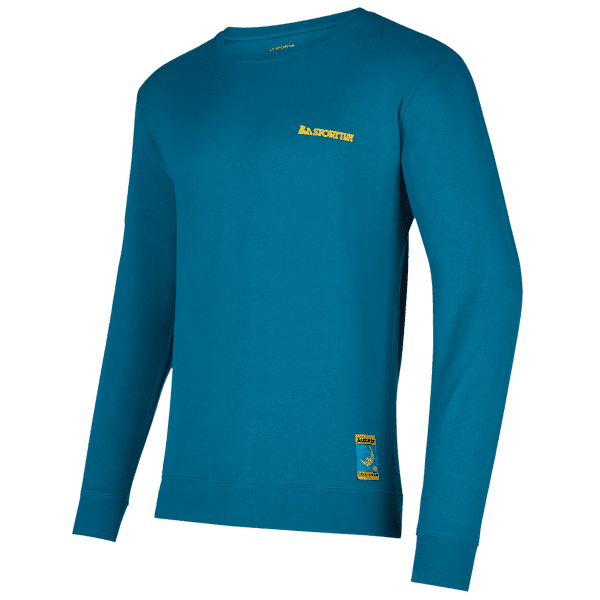 Koszulka z długim rękawem La Sportiva CLIMBING ON THE MOON Sweatshirt Men Turchese/Giallo