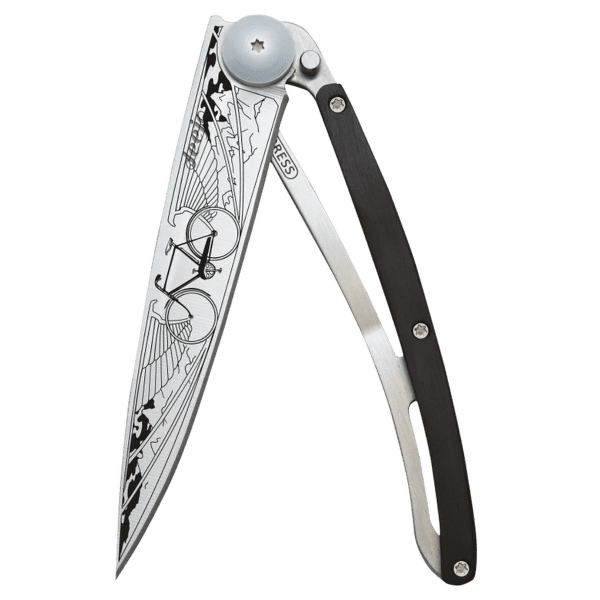 Nóż Deejo Earth Tattoo 37g, Granadilla Wood, Bicycle