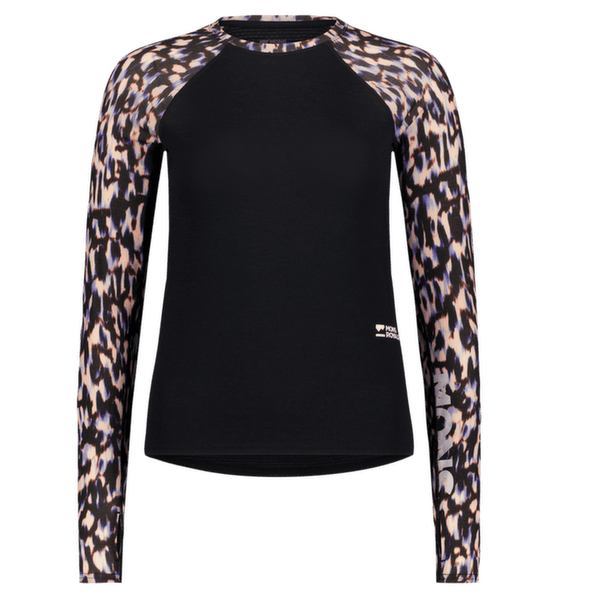 Koszulka z długim rękawem Mons Royale Bella Merino Long Sleeve Women Rock Leopard/Black